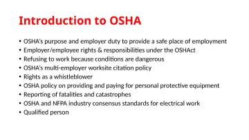 Slide 23: Introduction to OSHA