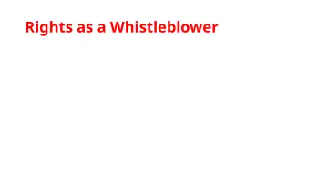 Slide 29: Rights as a Whistleblower