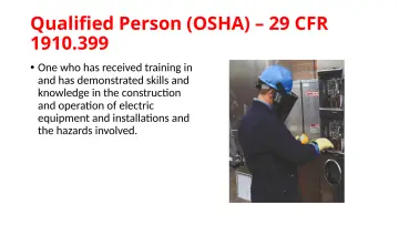 Slide 33: Qualified Person (OSHA) – 29 CFR 1910.399