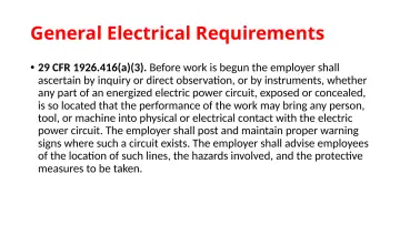 Slide 42: General Electrical Requirements