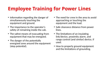 Slide 53: Employee Training for Power Lines