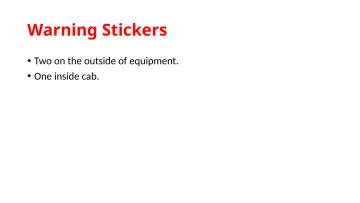 Slide 54: Warning Stickers