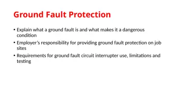 Slide 58: Ground Fault Protection