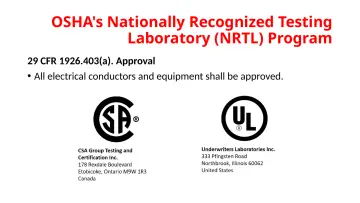 Slide 70: OSHA's Nationally Recognized Testing