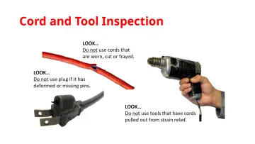 Slide 73: Cord and Tool Inspection
