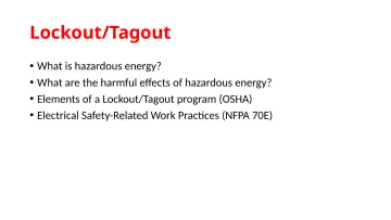Slide 80: Lockout/Tagout