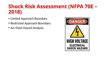 Slide 98: Shock Risk Assessment (NFPA 70E – 2018)