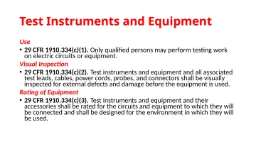 Slide 103: Test Instruments and Equipment