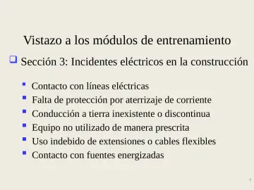 Slide 9: Vistazo a los módulos de entrenamiento
