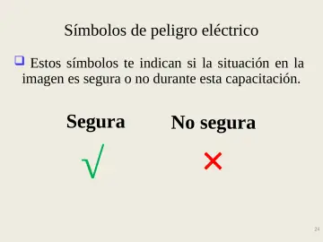 Slide 24: Símbolos de peligro eléctrico
