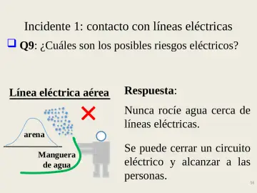 Slide 56: Q9: ¿Cuáles son los posibles riesgos eléctricos?