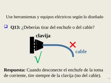 Slide 95: Use herramientas y equipos eléctricos según lo diseñado