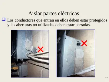 Slide 109: Aislar partes eléctricas