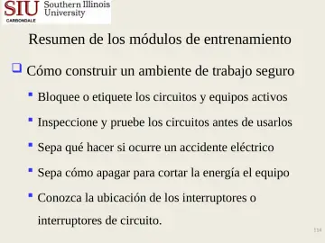 Slide 114: Resumen de los módulos de entrenamiento