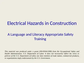 Slide 1: Electrical Hazards in Construction