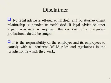 Slide 2: Disclaimer