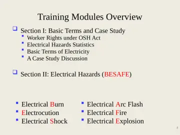 Slide 8: Training Modules Overview