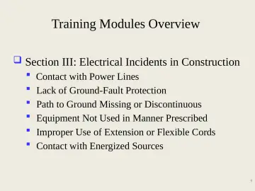 Slide 9: Training Modules Overview