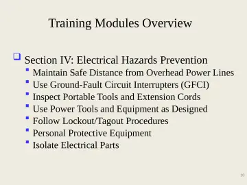Slide 10: Training Modules Overview