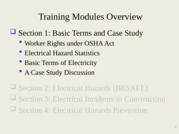 Slide 11: Training Modules Overview