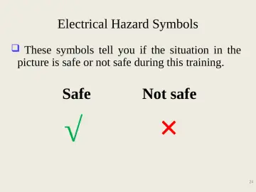 Slide 24: Electrical Hazard Symbols