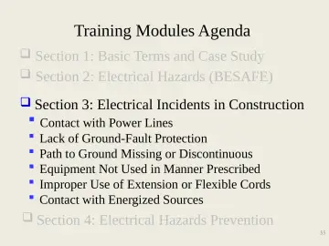 Slide 55: Training Modules Agenda
