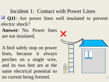 Slide 58: Incident 1: Contact with Power Lines