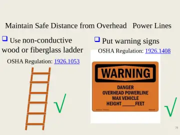 Slide 78: Maintain Safe Distance from Overhead Power Lines