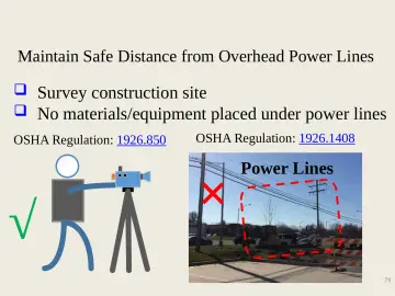 Slide 79: Maintain Safe Distance from Overhead Power Lines