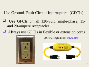 Slide 82: Use Ground-Fault Circuit Interrupters (GFCIs)