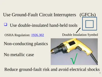 Slide 86: Use Ground-Fault Circuit Interrupters (GFCIs)