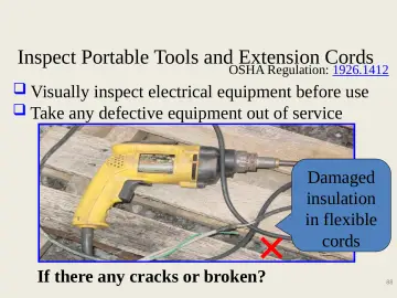 Slide 88: Inspect Portable Tools and Extension Cords