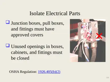 Slide 110: Isolate Electrical Parts