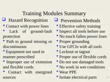 Slide 111: Training Modules Summary
