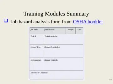 Slide 113: Training Modules Summary