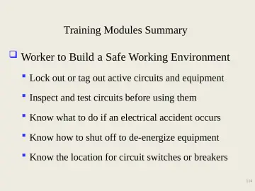 Slide 114: Training Modules Summary