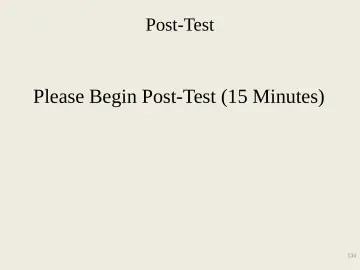 Slide 134: Post-Test