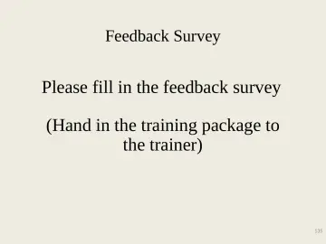 Slide 135: Feedback Survey