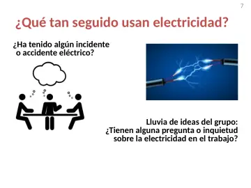 Slide 7: ¿Qué tan seguido usan electricidad?