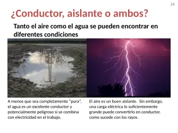 Slide 26: ¿Conductor, aislante o ambos?