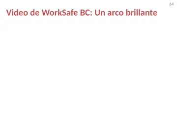 Slide 64: Video de WorkSafe BC: Un arco brillante