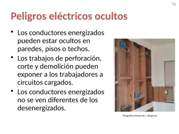 Slide 76: Peligros eléctricos ocultos