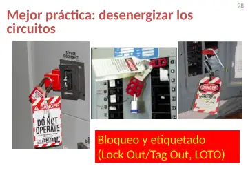 Slide 78: Mejor práctica: desenergizar los circuitos