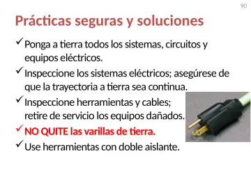 Slide 90: Prácticas seguras y soluciones