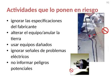 Slide 95: Actividades que lo ponen en riesgo
