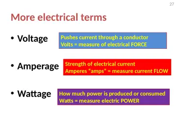 Slide 27: More electrical terms