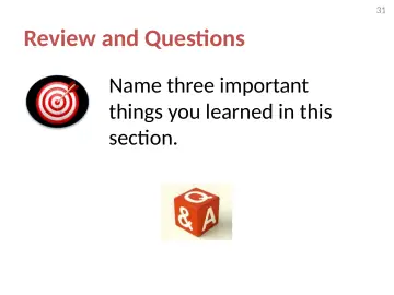 Slide 31: Review and Questions