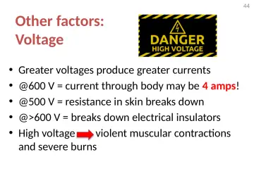 Slide 44: Other factors: Voltage