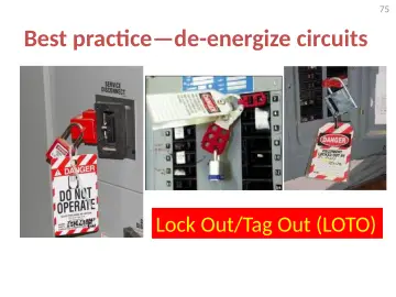 Slide 75: Best practice—de-energize circuits