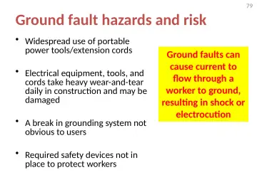 Slide 79: Ground fault hazards and risk